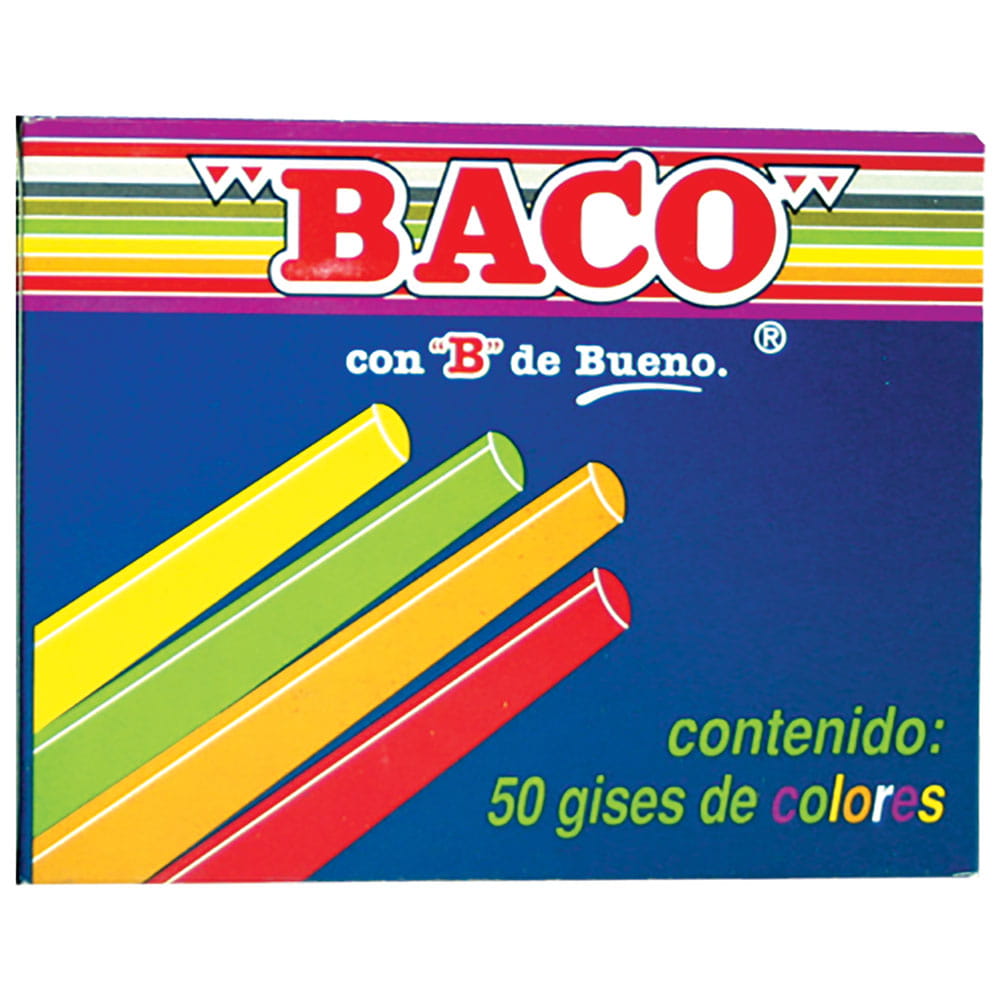 Gis Colores Surtidos Caja con 50 Piezas Baco