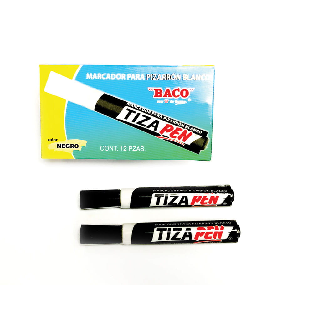 Marcador Para Pizarrón Negro Caja con 12 Piezas Tizapen