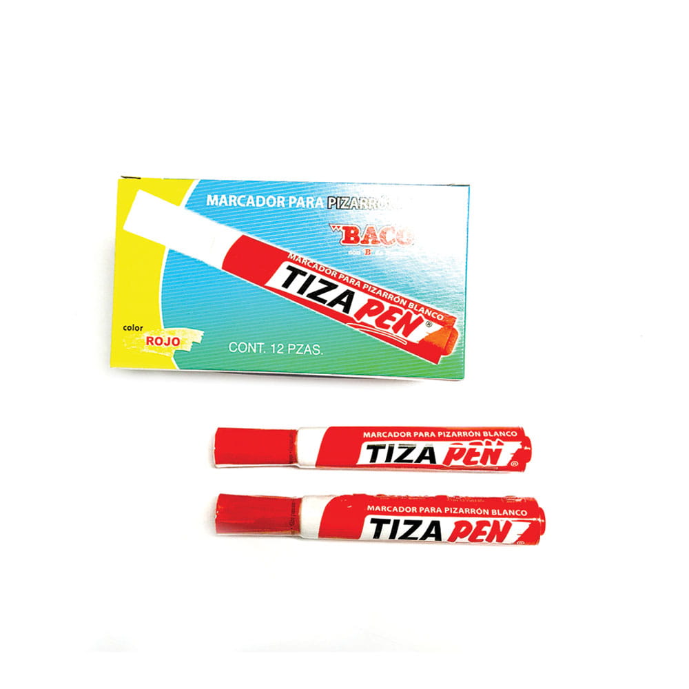 Marcador Para Pizarrón Rojo Caja con 12 Piezas Tizapen