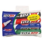 Marcador para Pizarrón Colores Surtidos Bolsa con 4 Piezas Tizapen