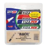 Marcador Para Pizarrón Blíster con 4 Piezas + Borrador Tizapen