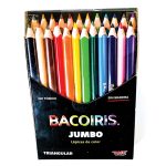 Lápices de Colores con 24 Piezas Largos Triangulares Jumbo Bacoiris