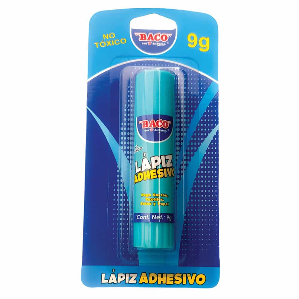 Pegamento Lápiz Adhesivo Tubo con 9 Gr Blíster Baco