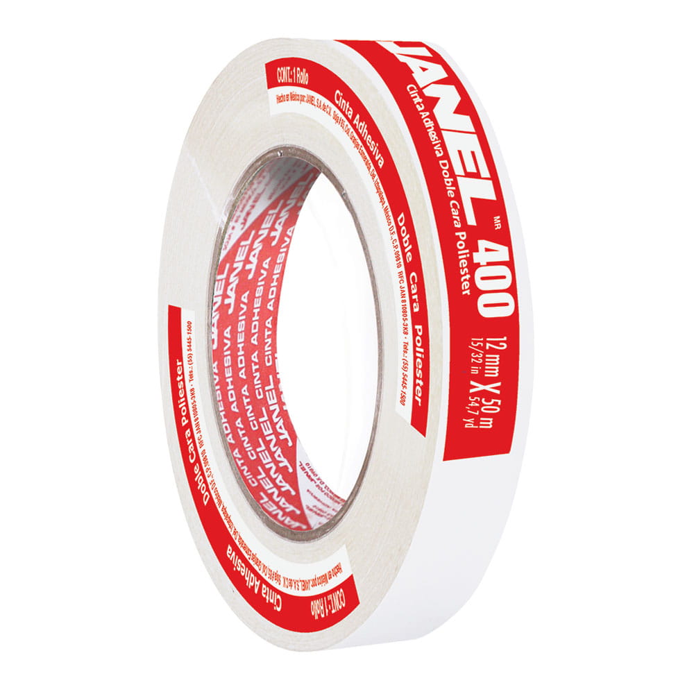 Cinta Adhesiva de Poliéster Doble Capa de .12 x 50 m Janel