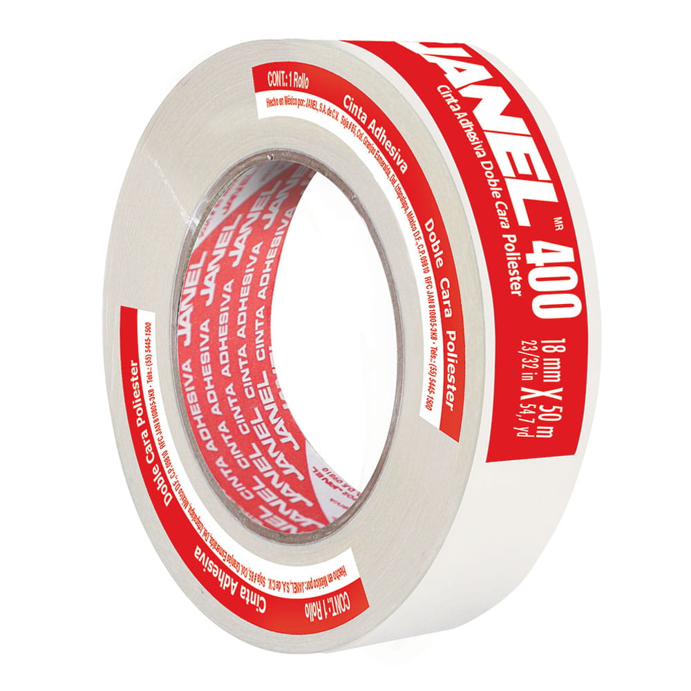 Cinta Adhesiva de Poliéster Doble Capa de .18 x 50 m Janel