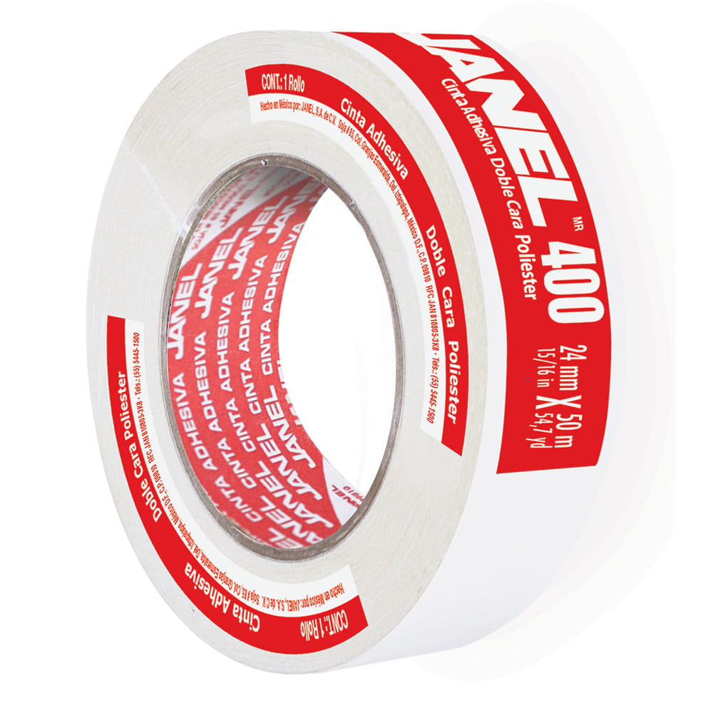 Cinta Adhesiva de Poliéster Doble Capa de .24 x 50 m Janel