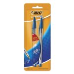 Bolígrafo Punto Mediano Stick Azul Blíster con 2 Piezas Dura + Bic