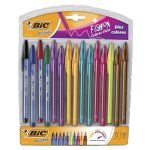 Bolígrafo Punto Mediano Stick Exhibidor 11 Piezas + 4 Piezas Clic Shimmers Bic