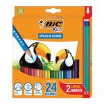 Lápices de Colores Caja con 24 Piezas Largos Hexagonales Bic Evolution