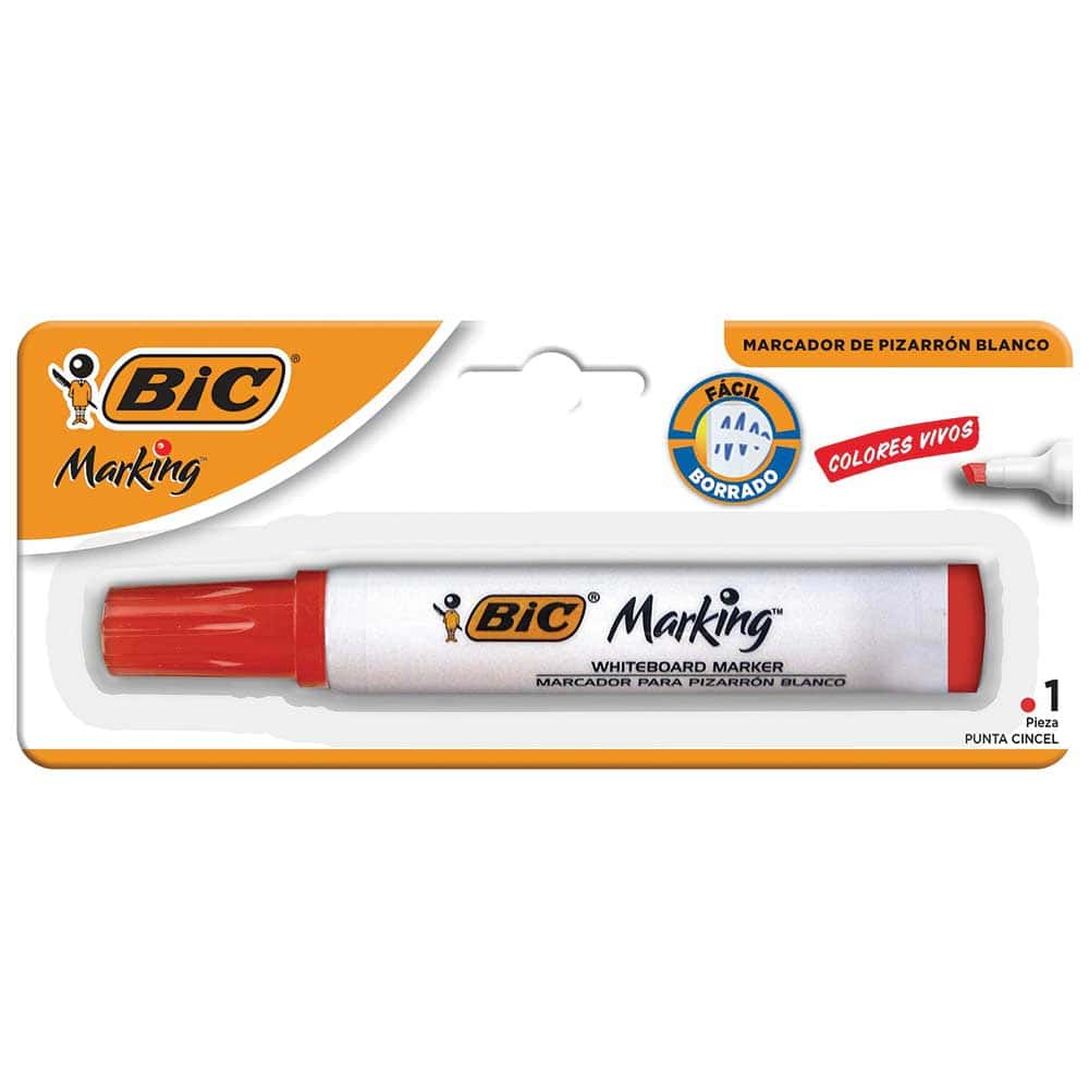 Marcador Para Pizarrón Grueso Rojo Blíster Bic
