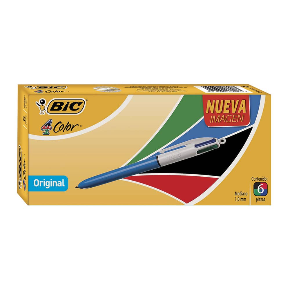 Bolígrafo Cuatricolor Caja con 6 Piezas Bic