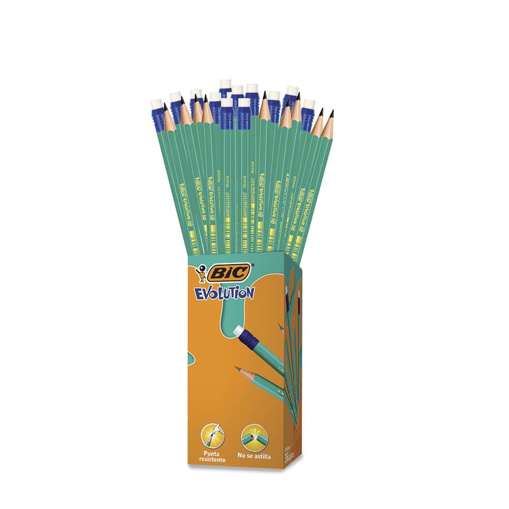 Lápiz con Goma Número 2 Hexagonal Verde con 36 Piezas