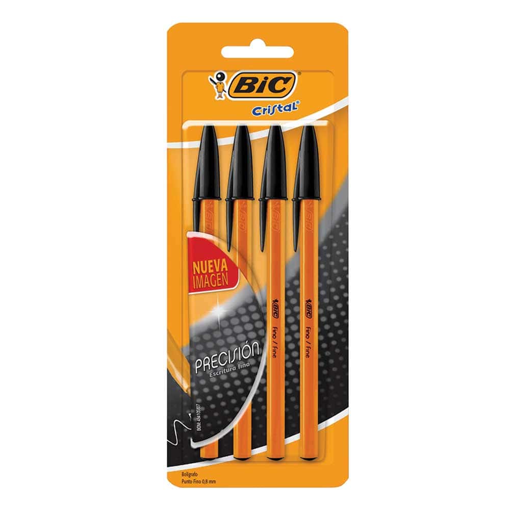 Bolígrafo Punto Fino Stick Negro Precisión Blíster con 4 Piezas BIC 9644781