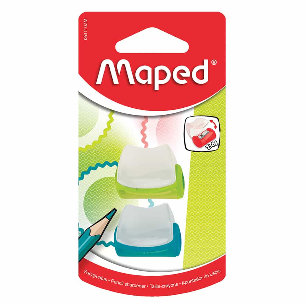 Sacapuntas de Plástico con Depósito Vivo X2 Blíster con 2 Piezas Maped