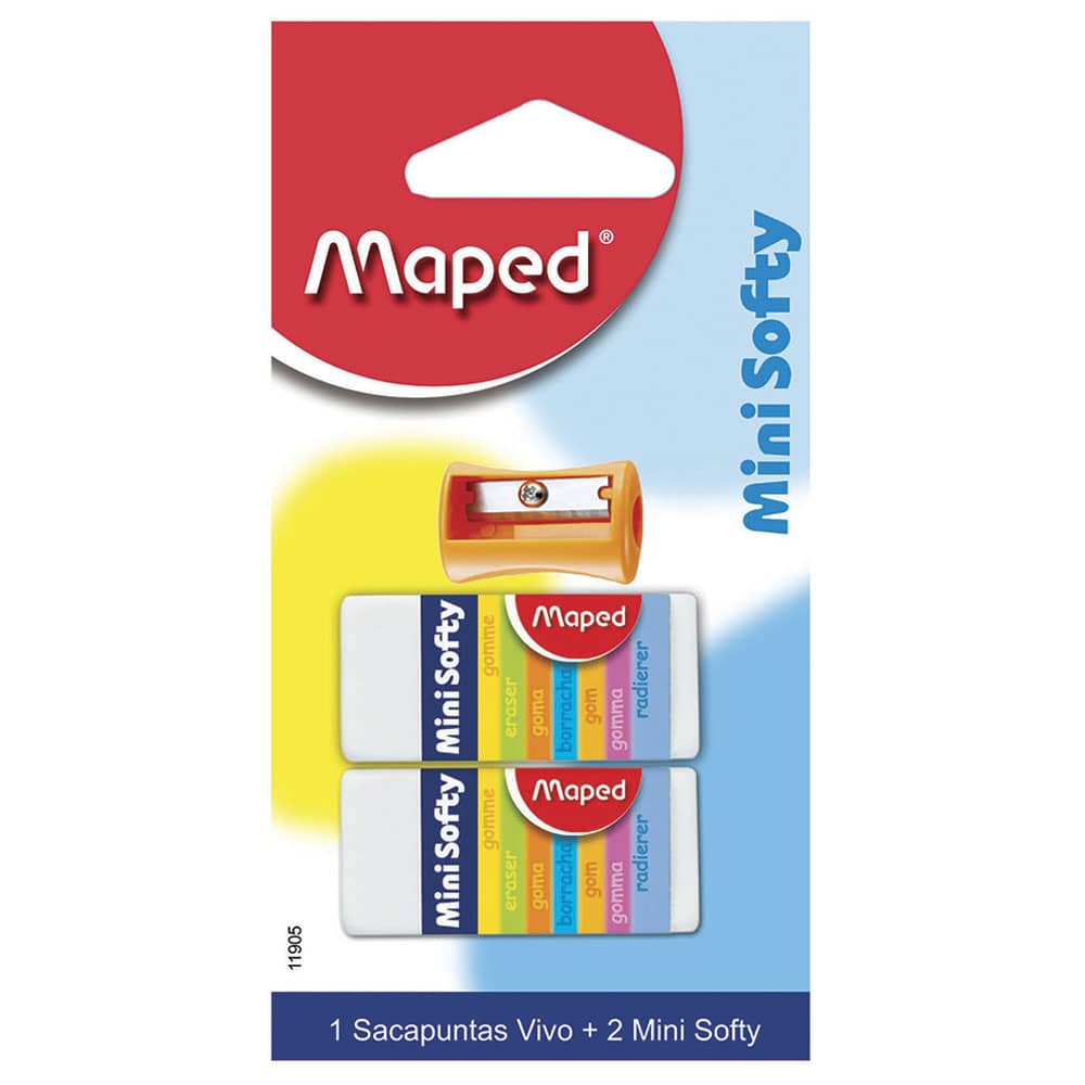Sacapuntas Vivo + 2 Gomas Mini Softy Blíster Maped