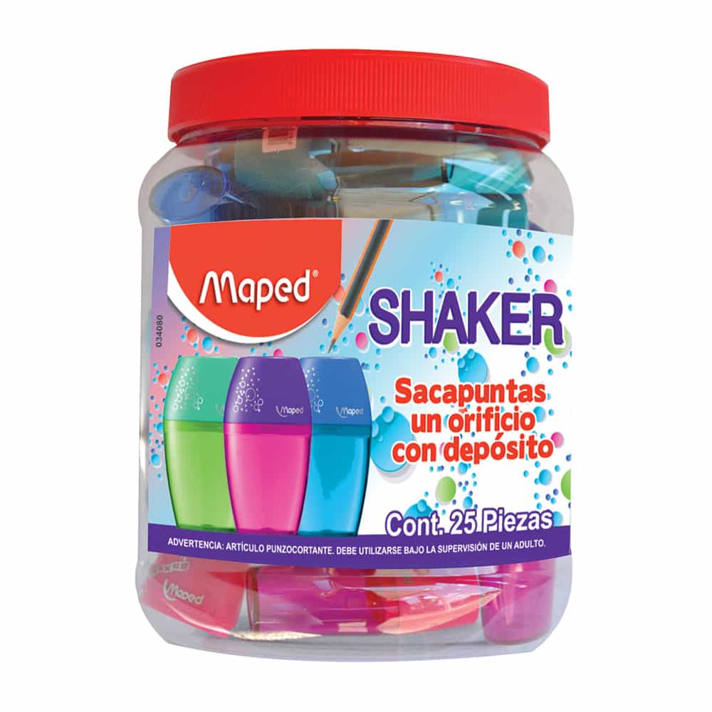 Sacapuntas con Depósito Elíptico Bote con 25 Piezas Maped