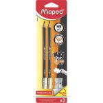 Lápiz Entrenador Black Peps Blíster con 2 Piezas y Sacapuntas  Maped