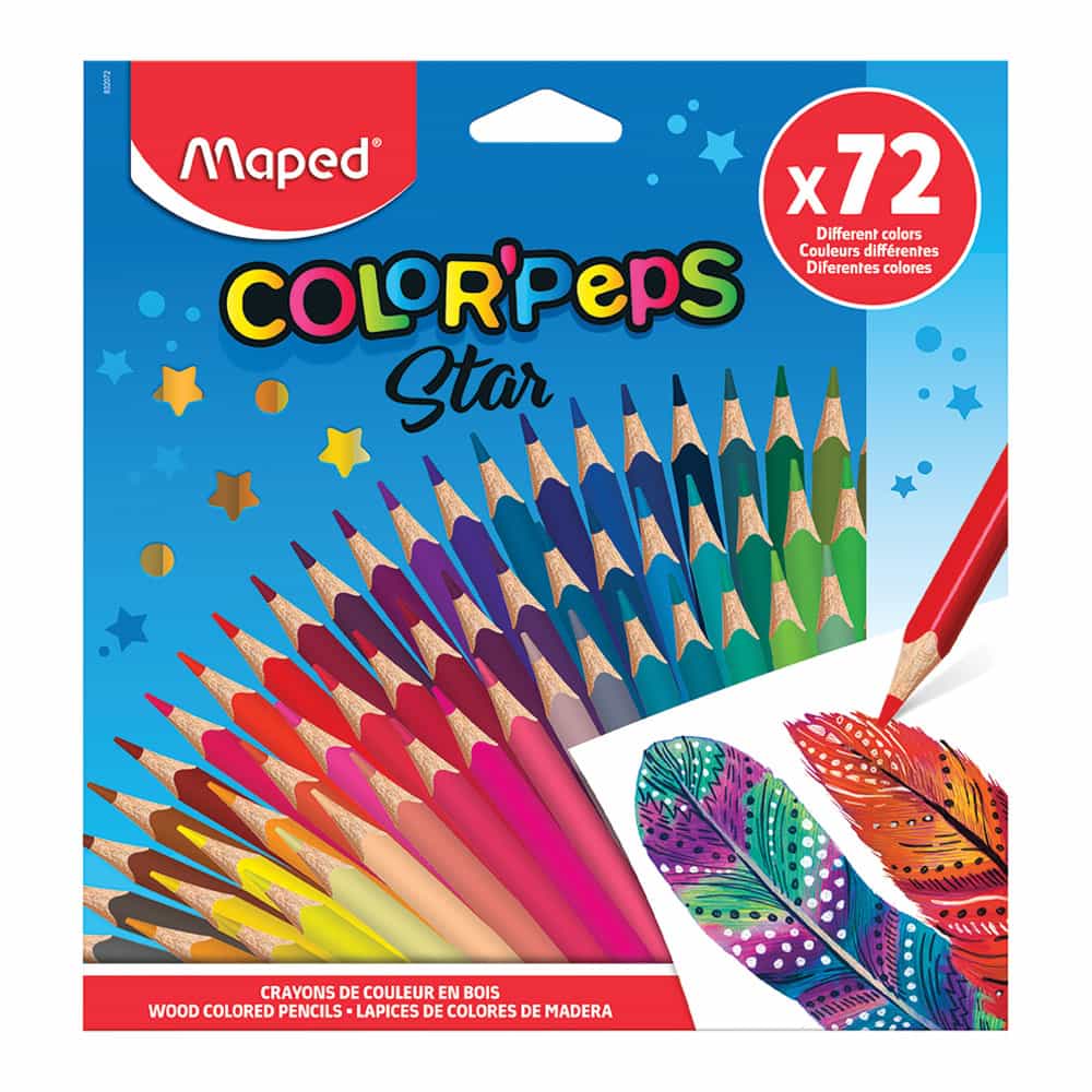 Lápices de Colores con 72 Piezas Largos Triangular Color Peps Maped 832072ZV