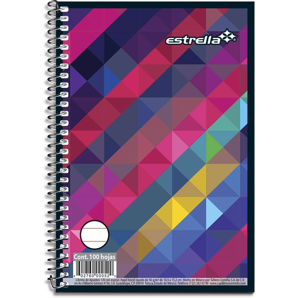 Libreta de Apuntes de 1/8 Espiral de 50 Hojas Estrella