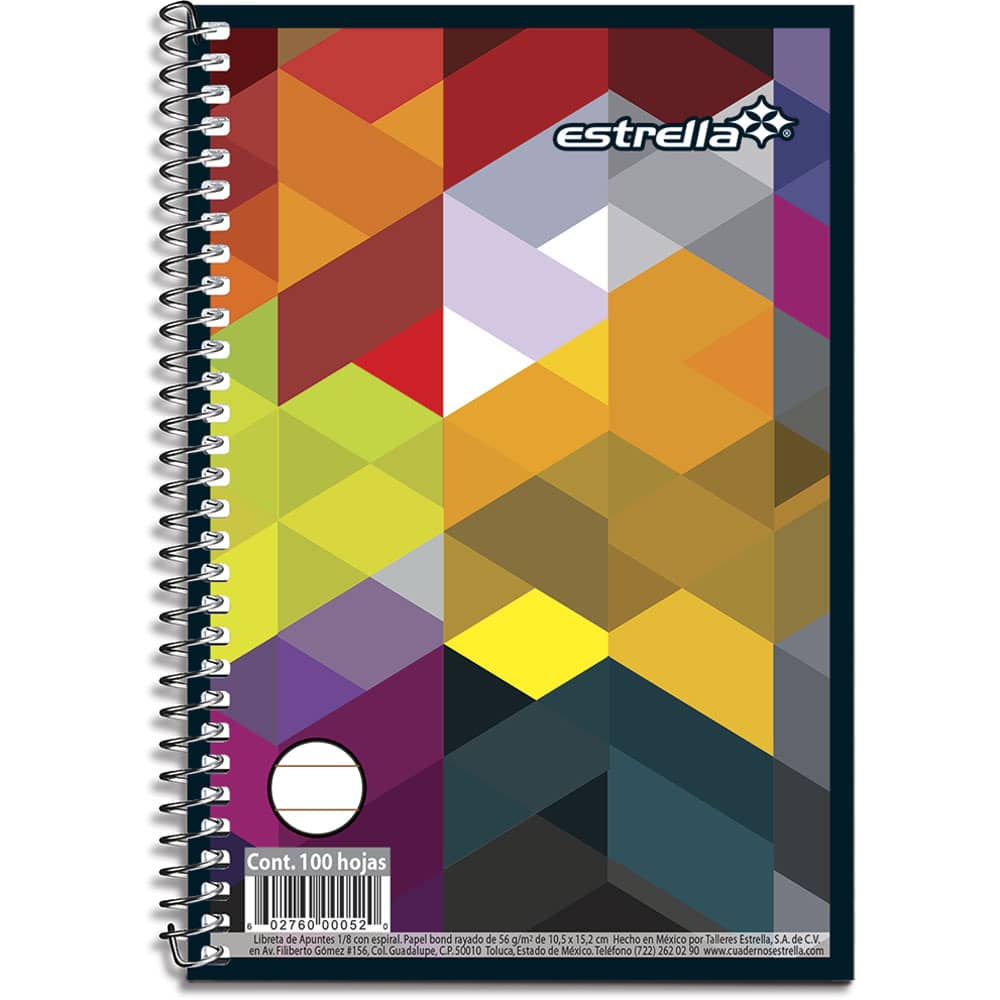 Libreta de Apuntes de 1/8 Espiral de 100 Hojas Estrella