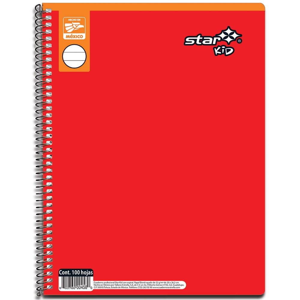 Cuaderno Espiral de 100 Hojas Profesional Doble Raya Colors Star Kid 0673