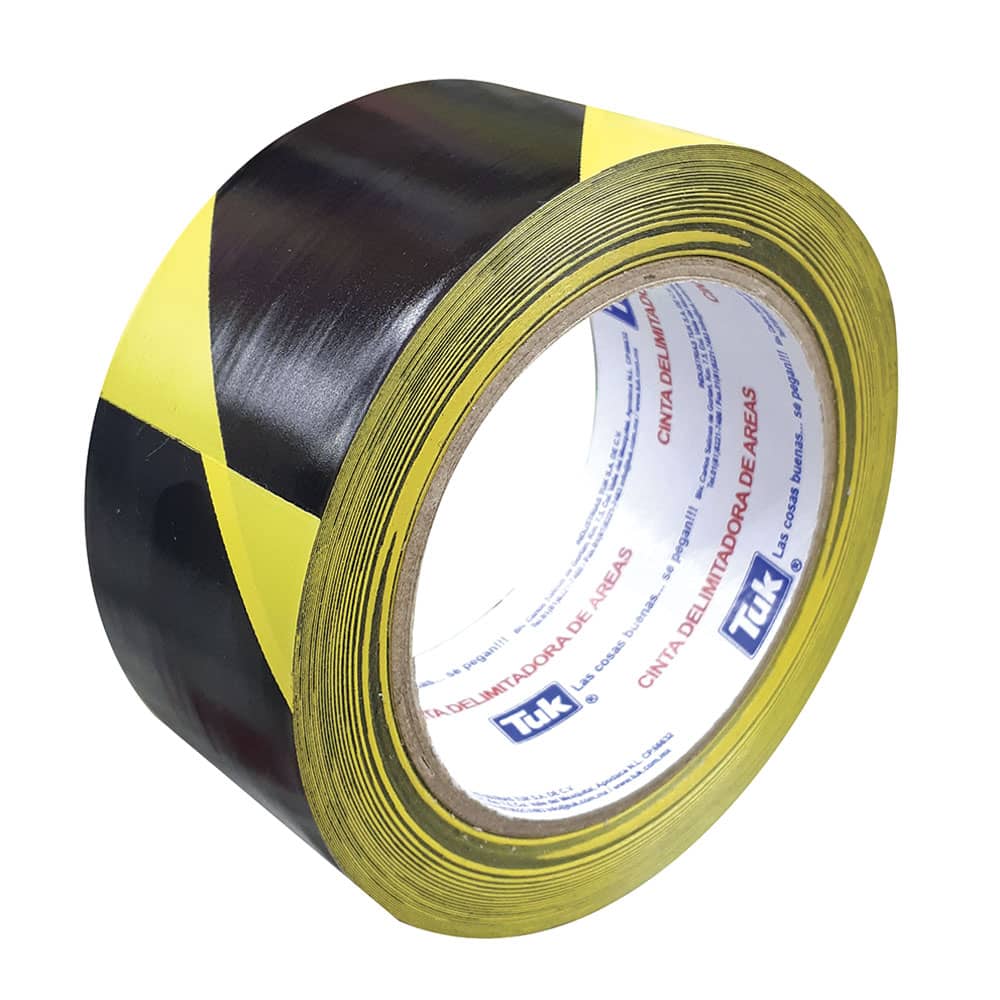 Cinta Delimitadora de Área Amarillo con Negro de .48 x 33 m Tuk