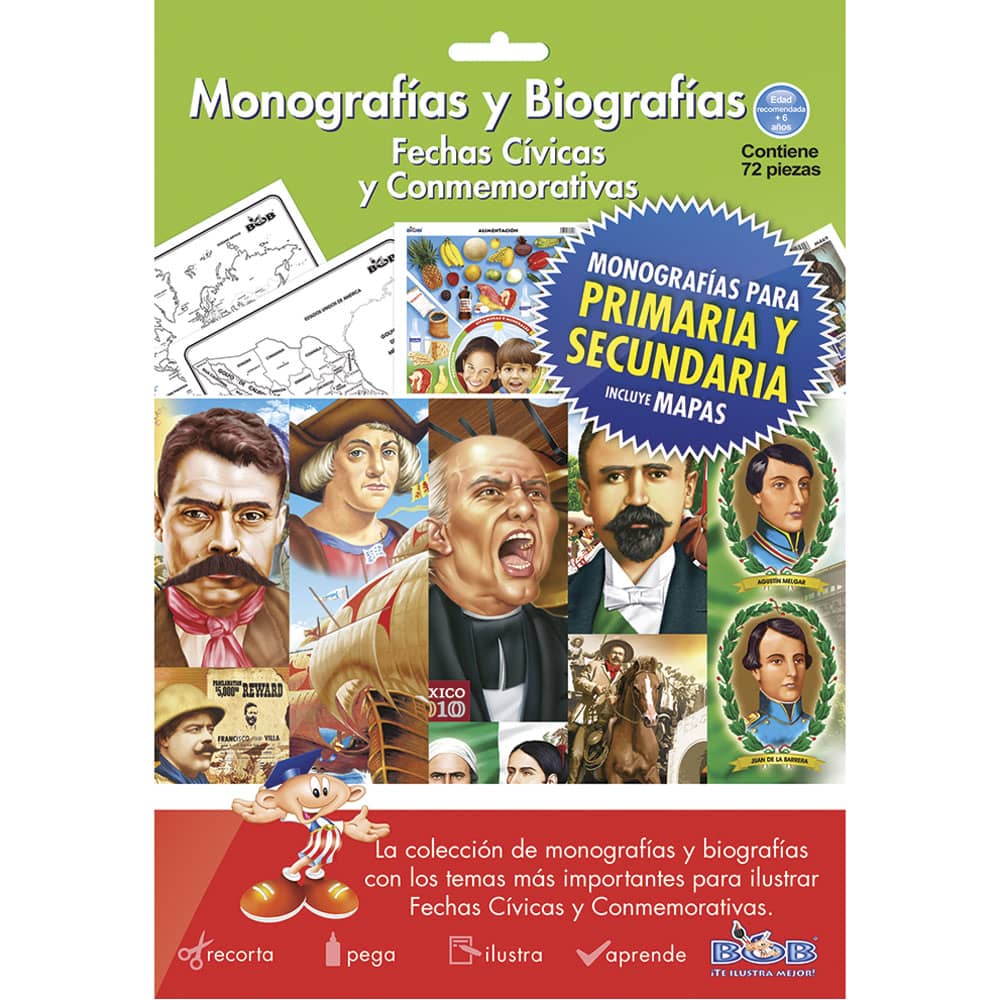 Monografías, Biografías, Fechas Cívicas y Conmemorativas con 72