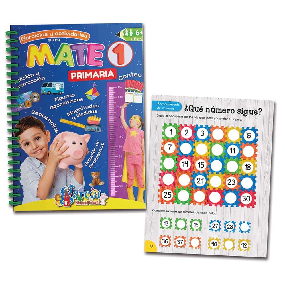 Libro de Ejercicios de Matemáticas para Primero de Primaria con 160 Páginas Editorial García 1507