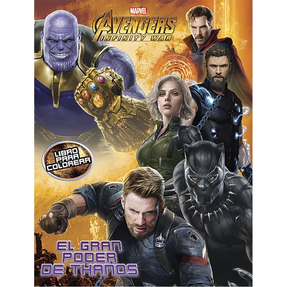Libro para Iluminar Avengers con 16 Páginas Editorial Great Moments