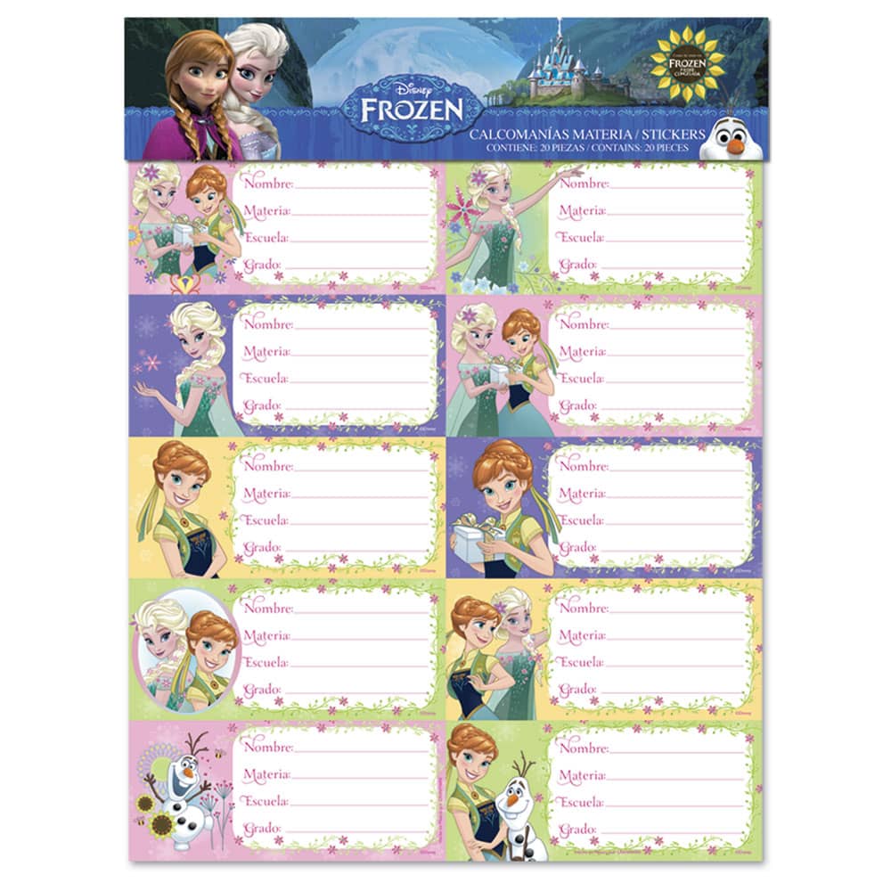 Calcomanía (Sticker) Materias con 20 Piezas Frozen Granmark
