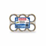 Cinta Adhesiva Transparente para Empaque de .48 x 50 m Paquete con 6 Piezas Navilux