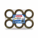 Cinta Adhesiva Canela para Empaque de .48 x 150 m Paquete con 6 Piezas Navilux