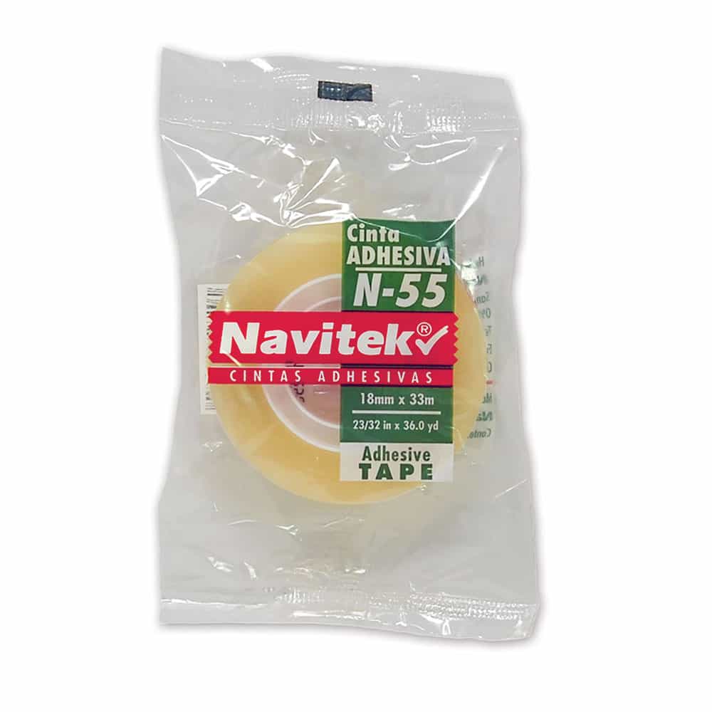Cinta Adhesiva Transparente N-55 de 18 mm x 33 m Navitek 8055180330