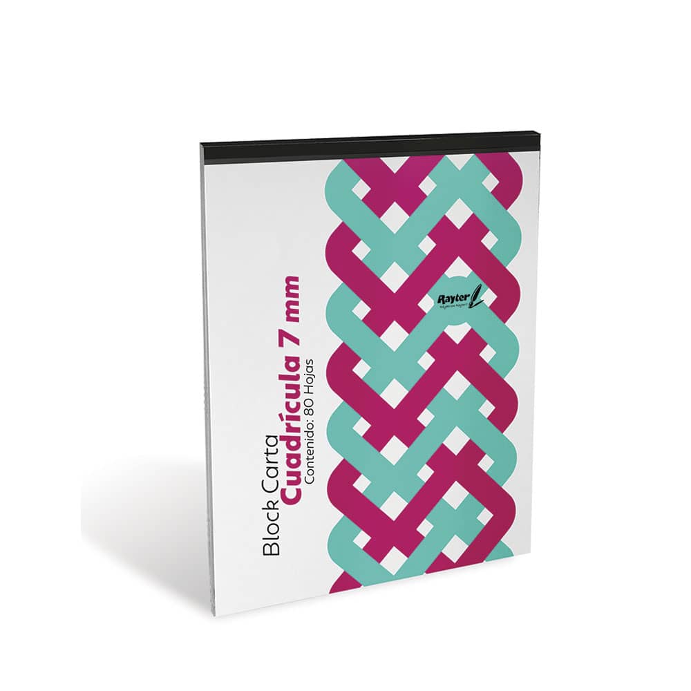 Block Tamaño Carta con 80 Hojas Cuadro Grande Rayter