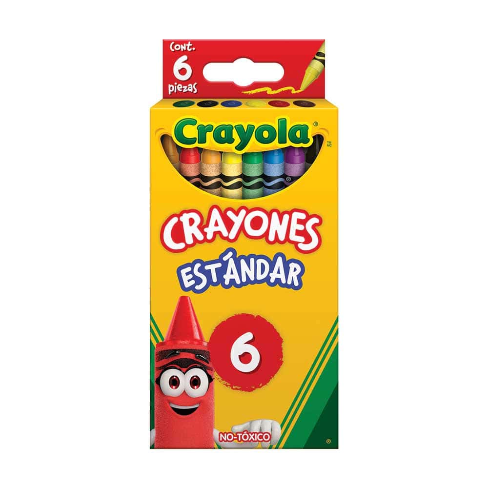 Crayón Escolar Redondo Estándar Caja con 6 Colores Crayola