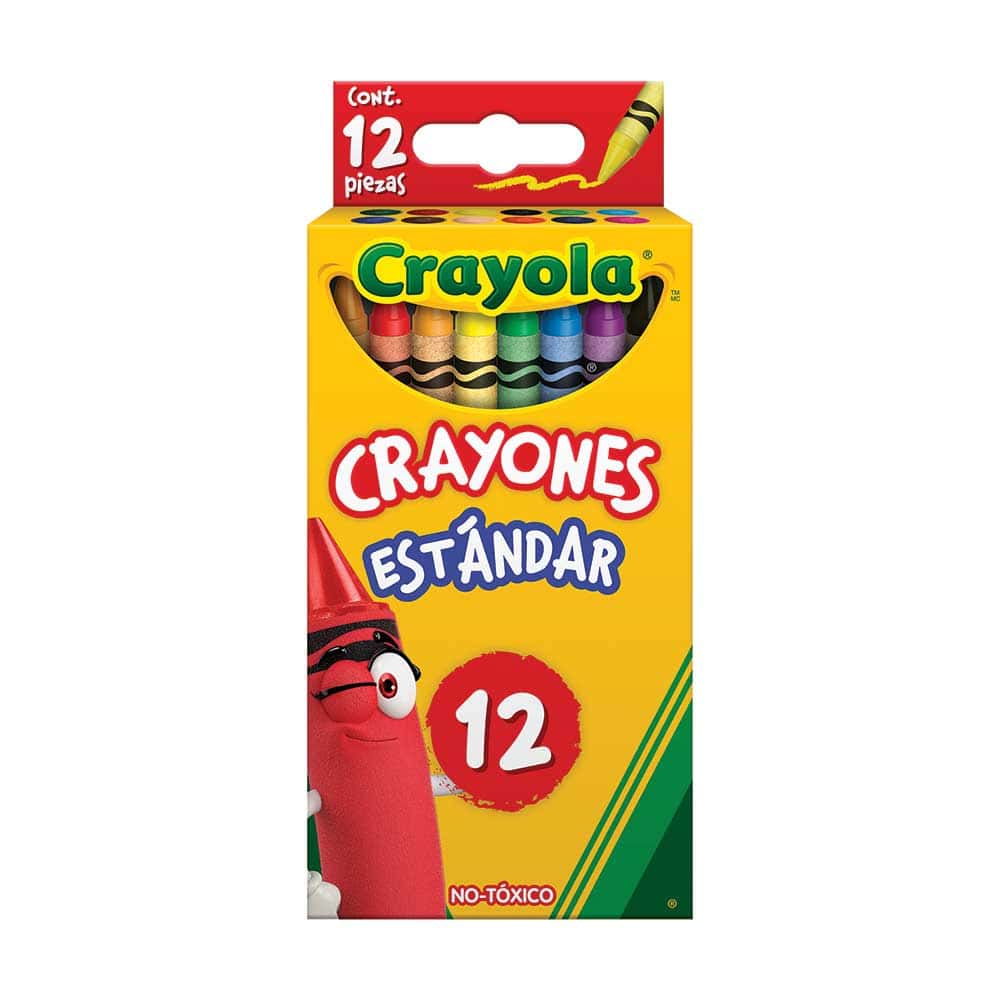 Crayón Escolar Redondo Estándar Caja con 12 Colores Crayola