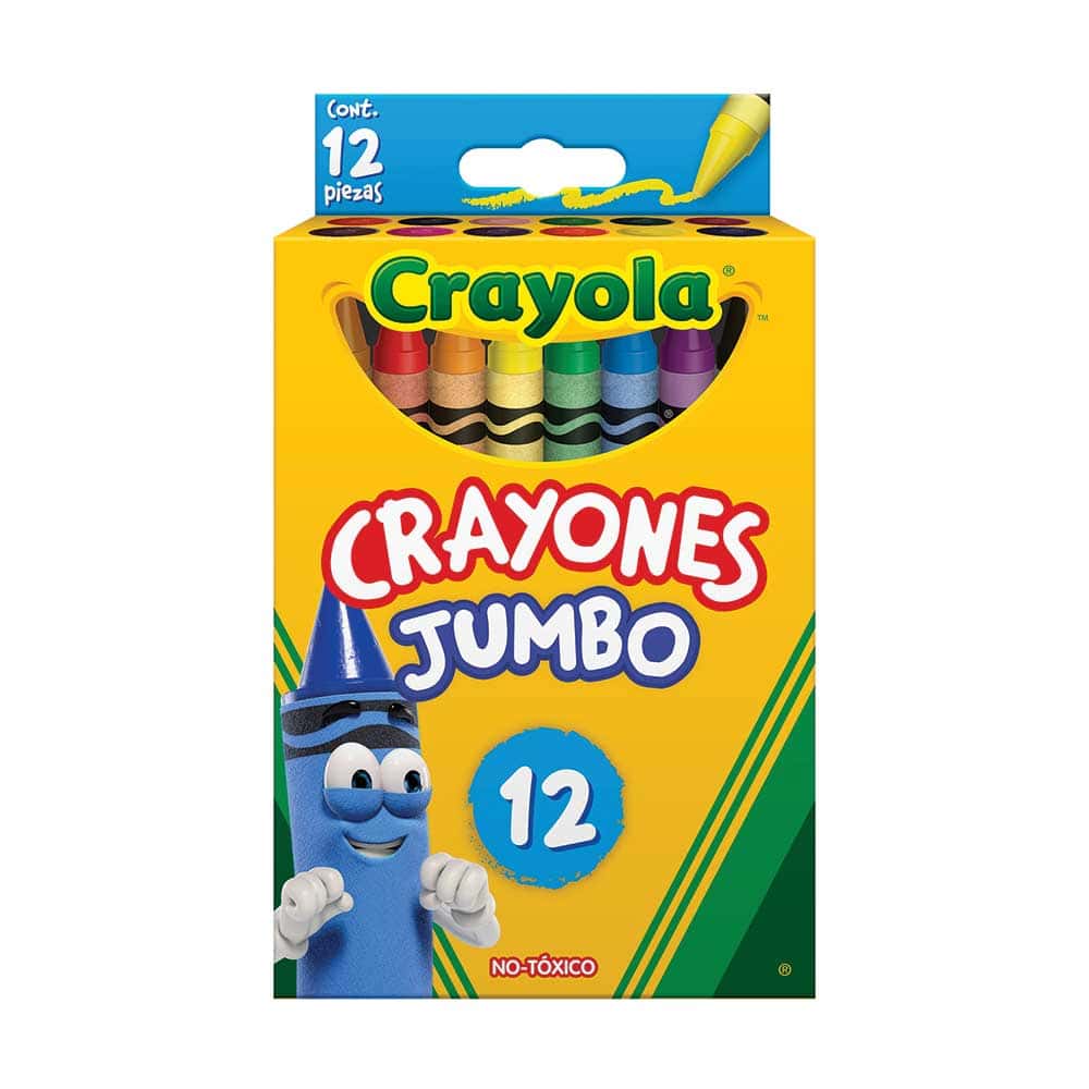 Crayón Escolar Redondo Jumbo Caja con 12 Colores Crayola