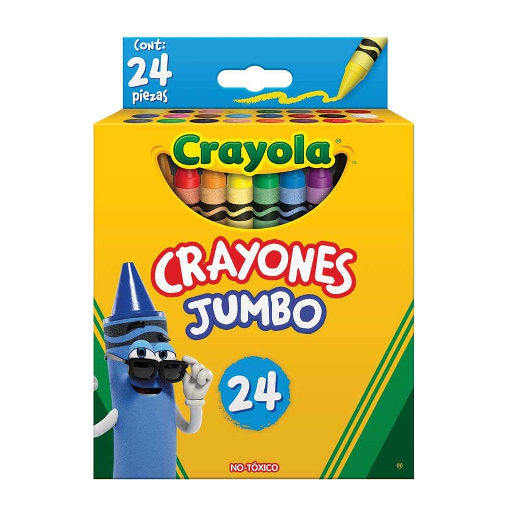 Crayón Escolar Redondo Jumbo Caja con  24 Colores Crayola
