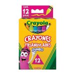 Crayón Escolar Triangular Jumbo Caja con 12 Colores Crayola