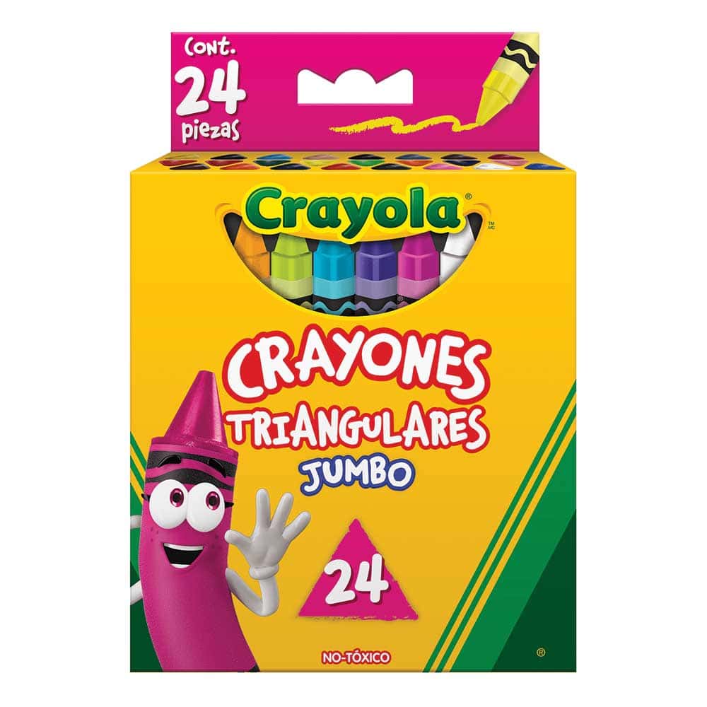 Crayón Escolar Triangular Jumbo Caja con 24 Colores Crayola