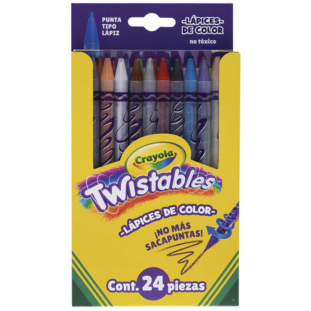 Lápices de Colores Caja con 24 Piezas Largos Redondos Twisteables Crayola