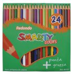 Lápices de Colores Caja con 24 Piezas Largos Redondos Smarty