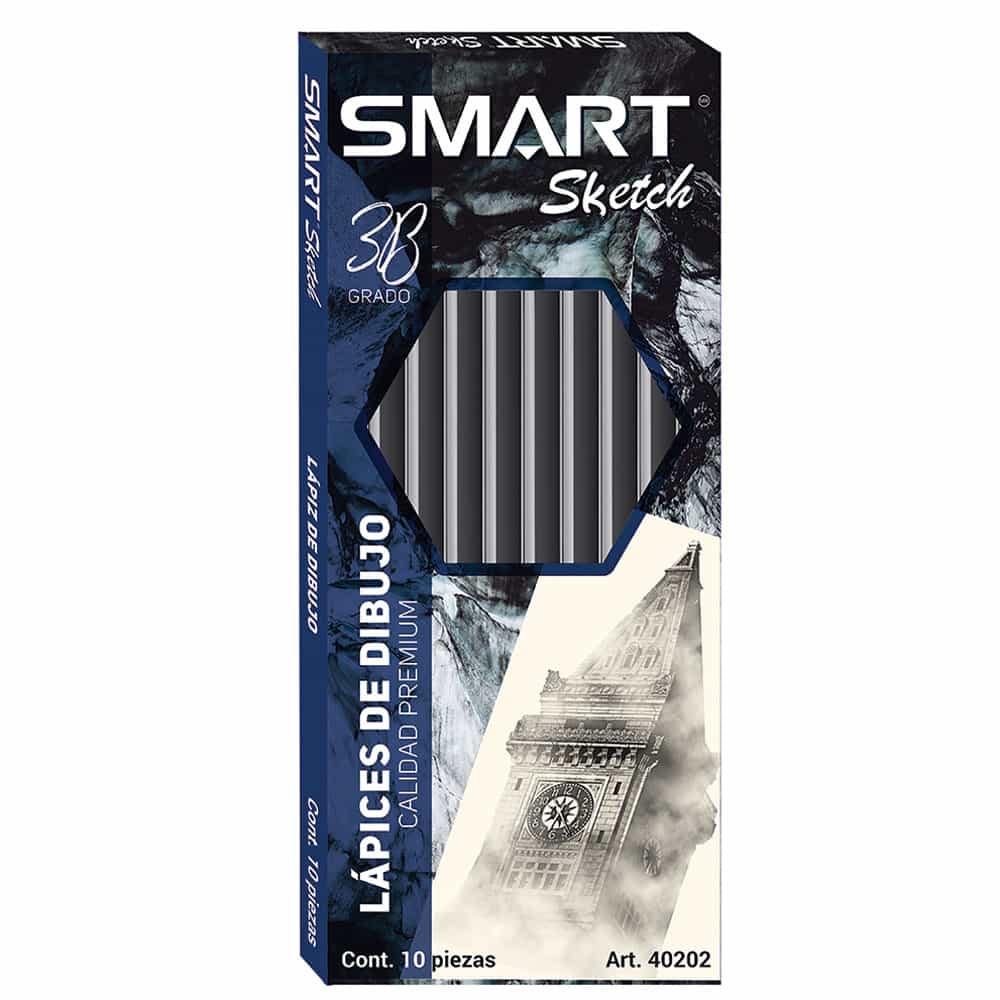 Lápiz para Dibujo 3B Caja con 10 Piezas Smart Sketch