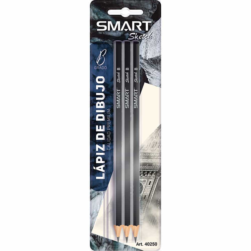 Lápiz para Dibujo B Blíster con 3 Piezas Smart Sketch