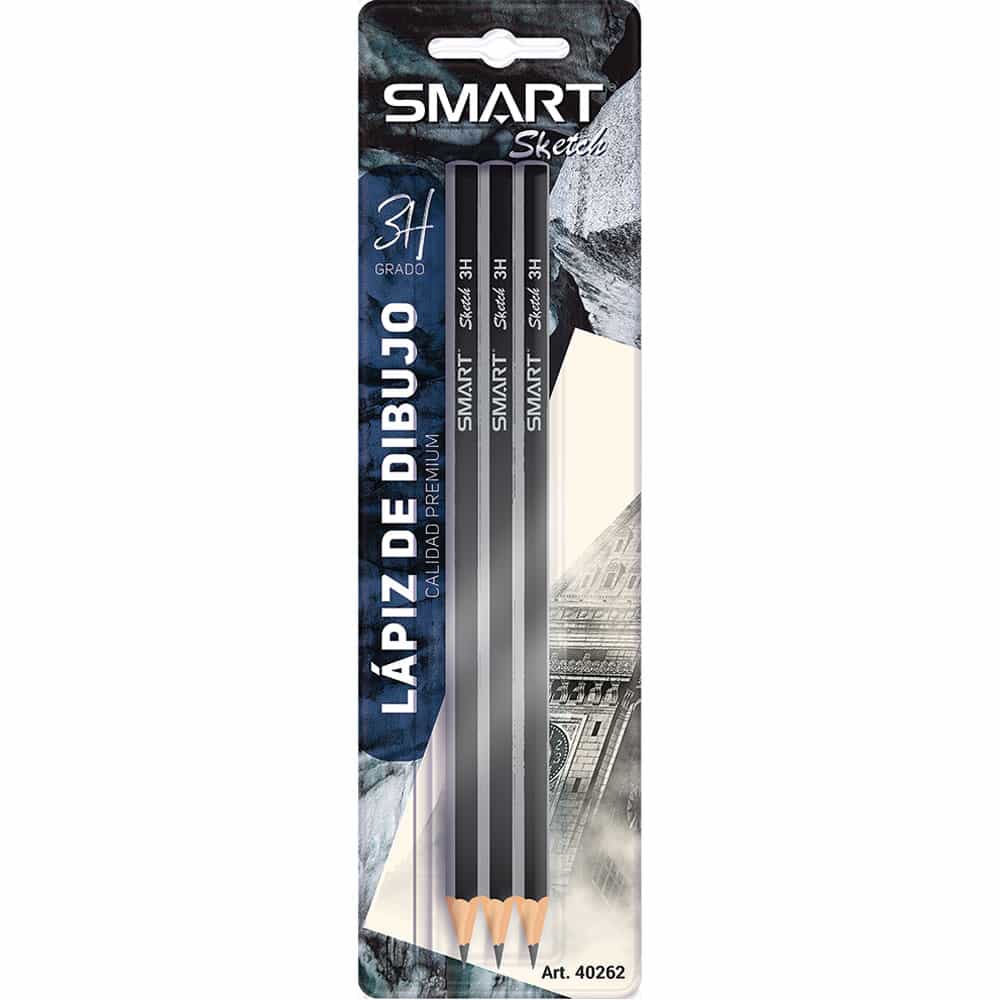 Lápiz para Dibujo 3H Blíster con 3 Piezas Smart Sketch