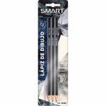 Lápiz para Dibujo 6B Blíster con 3 Piezas Smart Sketch