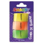 Goma de Borrar Colors Blíster con 3 Piezas Smarty