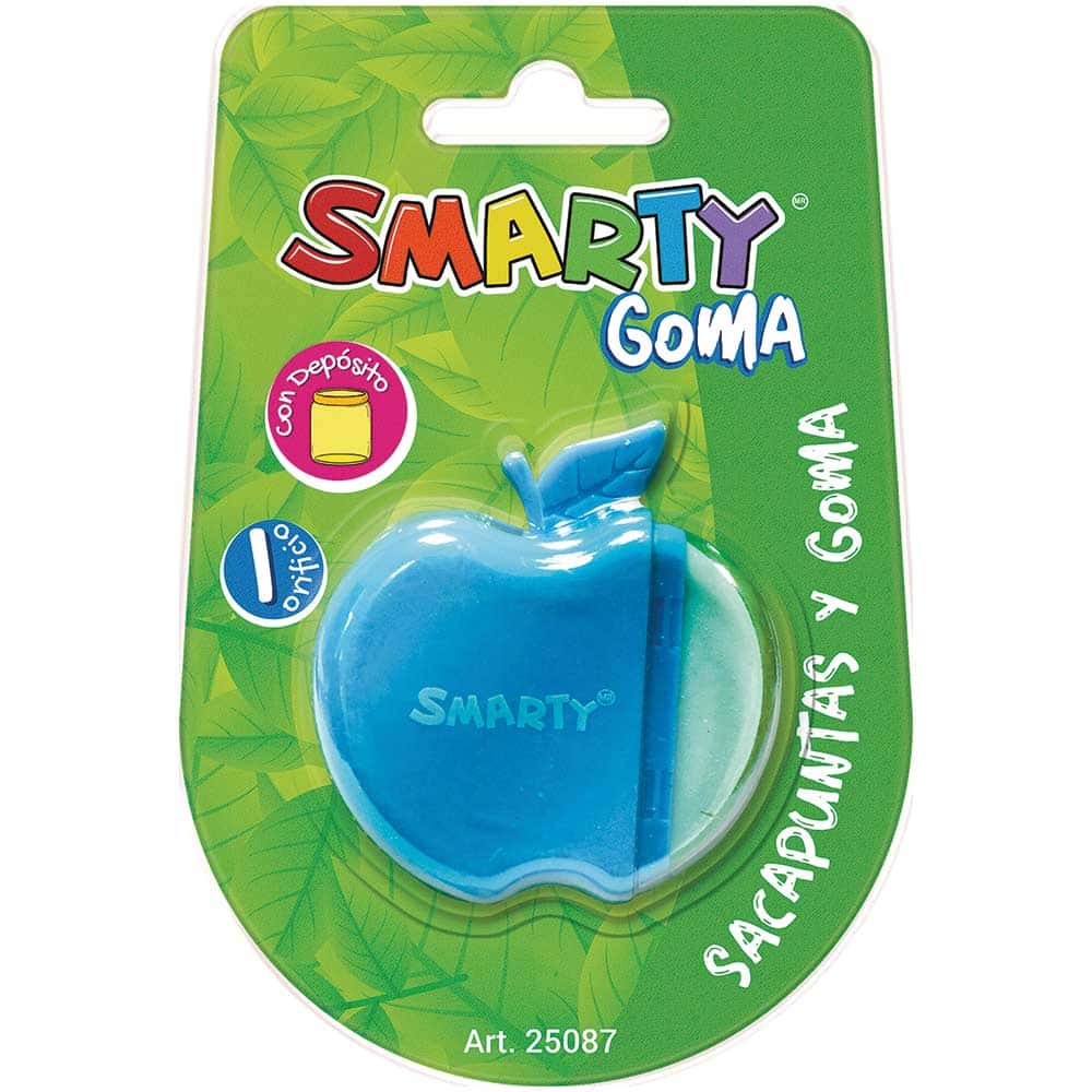 Sacapuntas de Plástico con Goma Manzana Blíster Smarty
