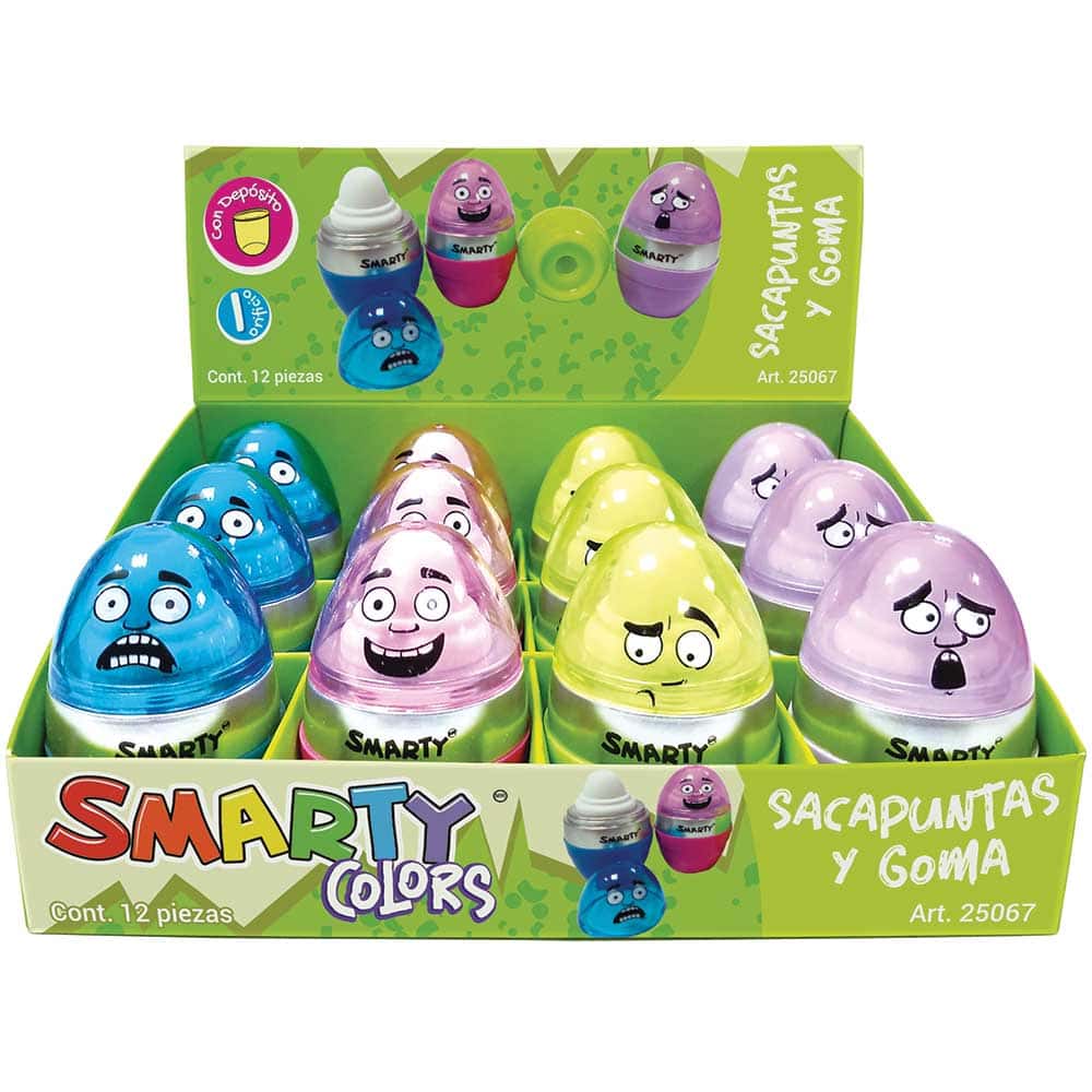Sacapuntas de Plástico Goma Webo Caja con 12 Piezas Smarty