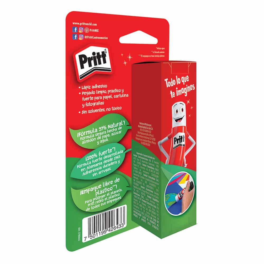 Pegamento Lápiz Adhesivo Tubo con 11 gr  Cajilla Pritt 2780665